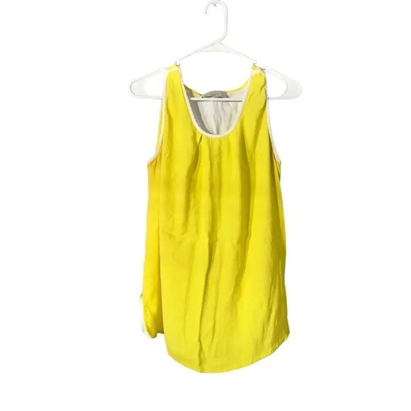 Ann Taylor LOFT Women Yellow Sleeveless Blouse Large - Picture 5 of 5